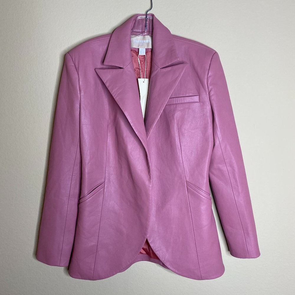 NEW materiel tbilisi faux leather blazer jacket